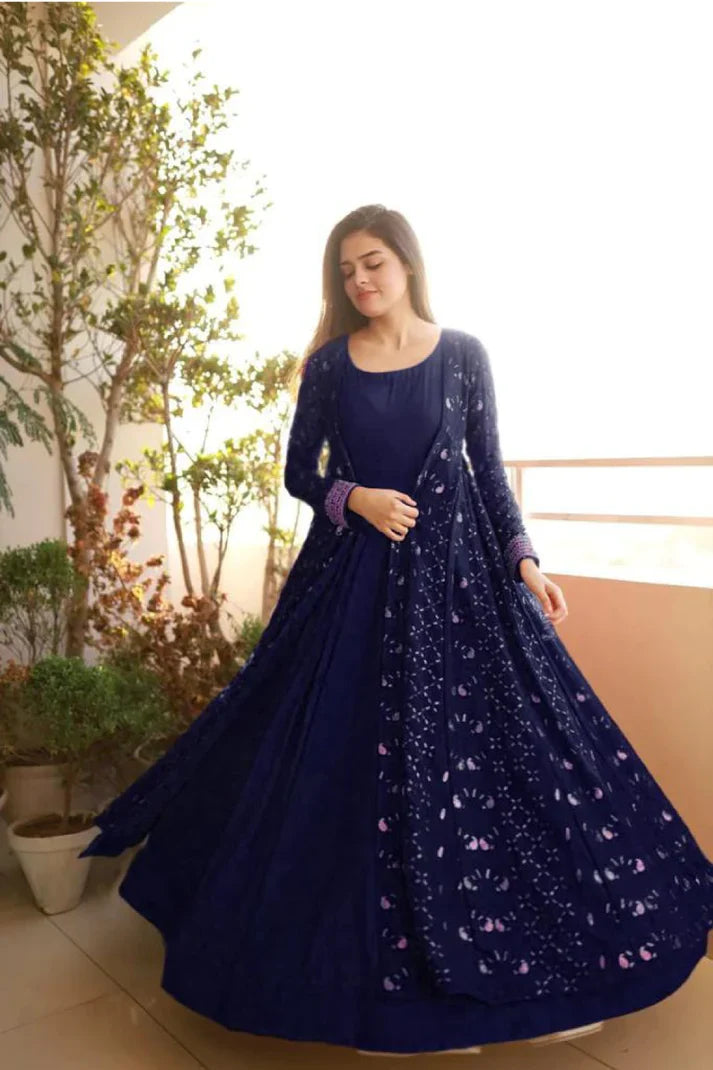 Maryam&#39;s Closet Heavy Embroidery 3 PC Gown Suit